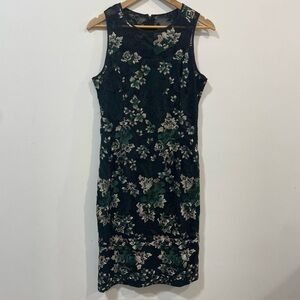 White House Black Market Embroidered Lace Floral Mesh Sheath Mini Dress Size 8